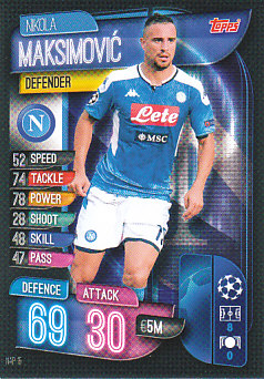 Nikola Maksimovic SSC Napoli 2019/20 Topps Match Attax CL #NAP15